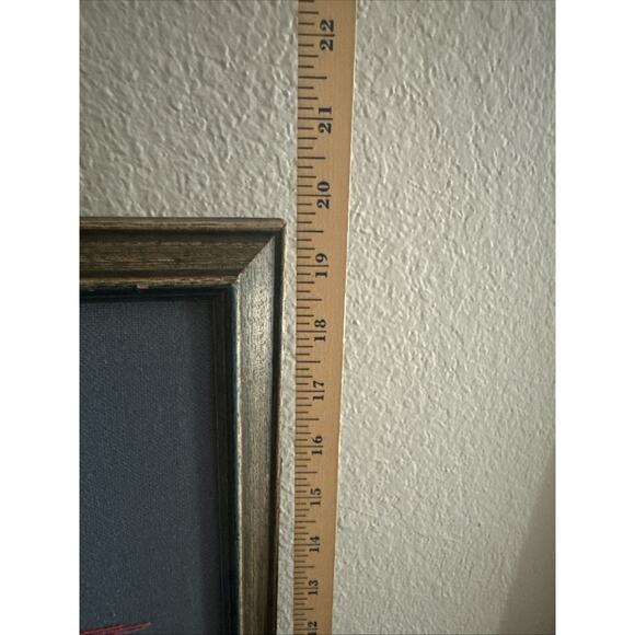 Vintage Needle Point Ocean Sunset Fisherman Scene Framed Wall Decor - Picture 10 of 10